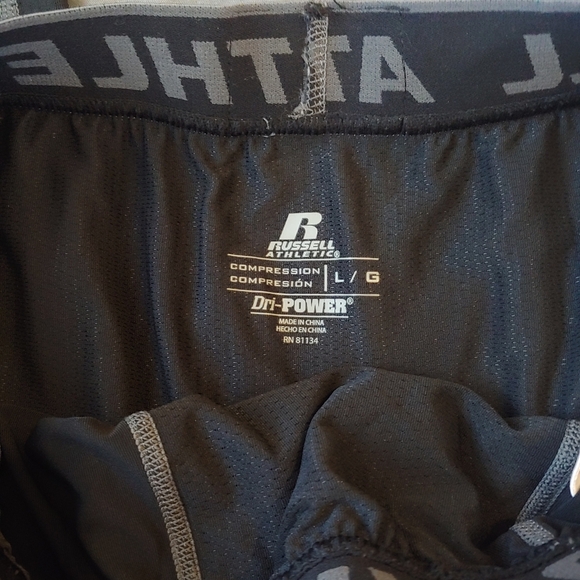 NWT Russell Athletic Compression Leggings, Men's Size L, Black/Grey - Picture 7 of 10
